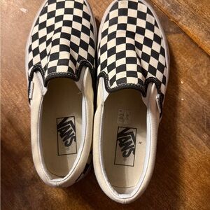 Vans  Slip-On Checkerboard Sneakers - Black & White